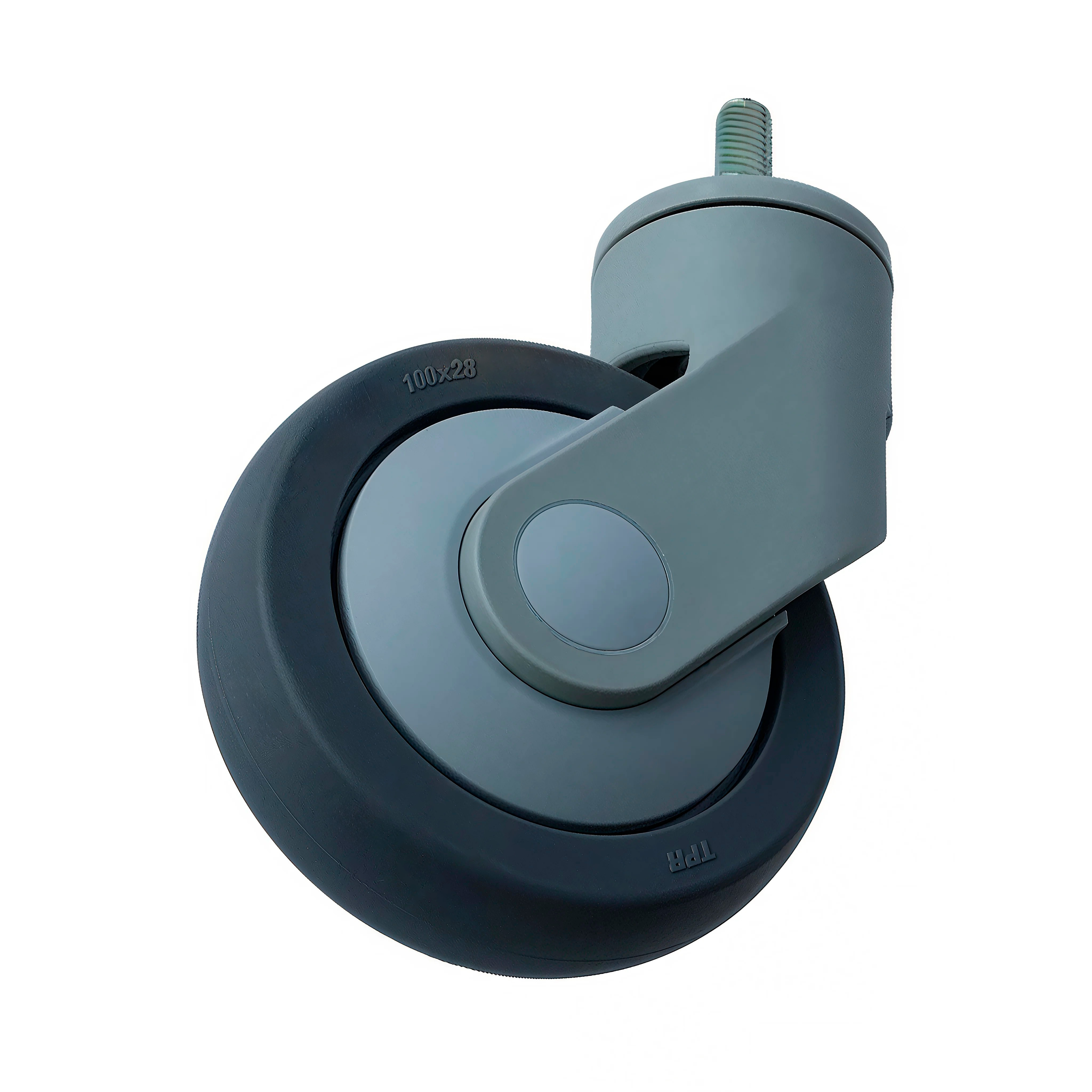 IMtg 42(10) - Аппаратное колесо из термопластичной резины 100 мм (болт 10х25мм, шарикоп,  г/п 80 кг)