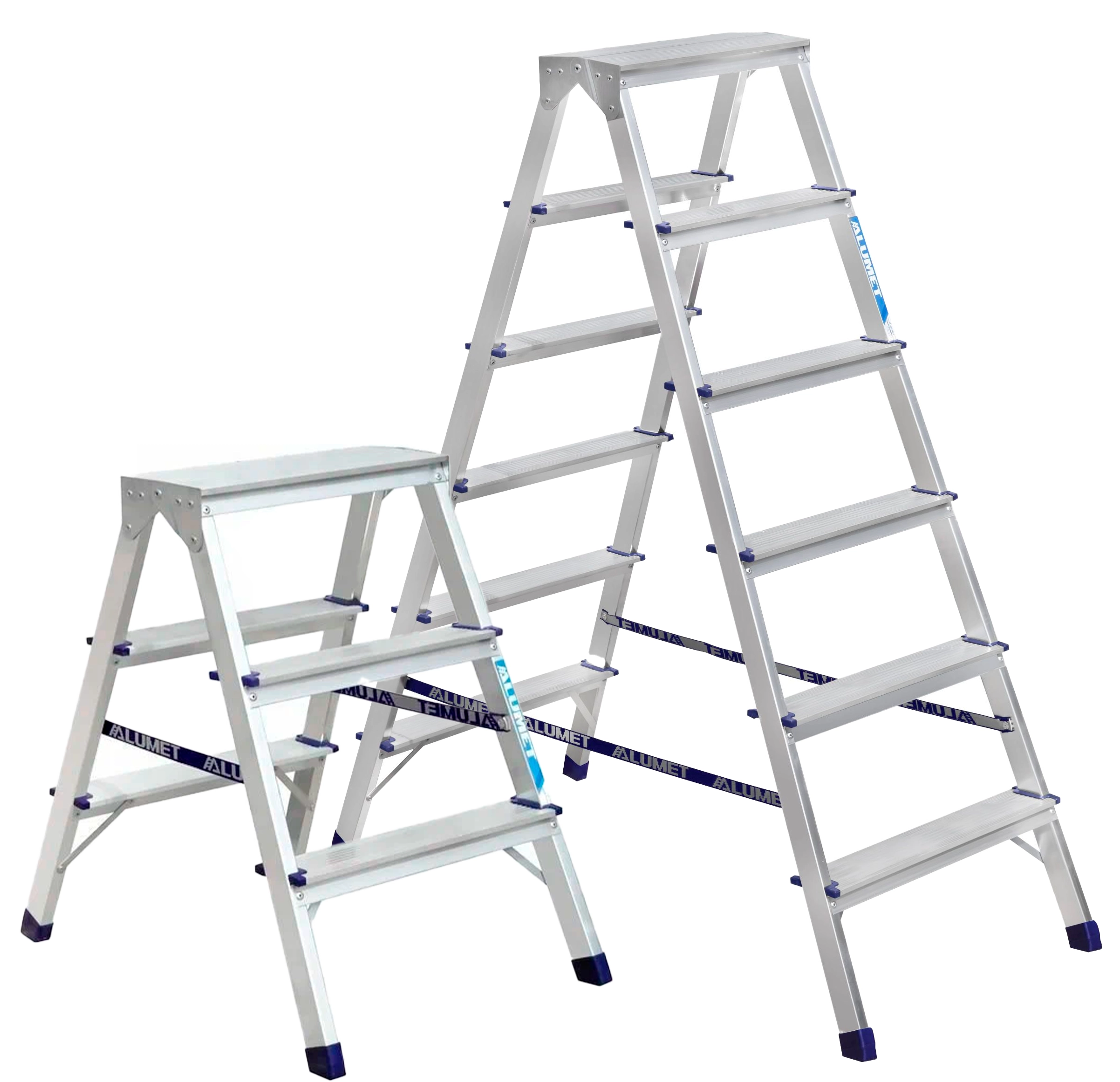 Стремянка двухсторонняя 150 кг, 3.0 м, 2х4 ст. (сер. 204/7204)