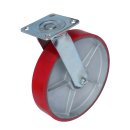 SCP 85 - Большегрузное полиуретановое колесо 250 мм (поворот., площадка, роликоподш.)